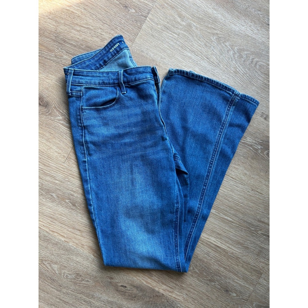 Old Navy Wow Boot-Cut Jeans Womens 10 Long Mid-Rise Medium Wash Blue Denim
